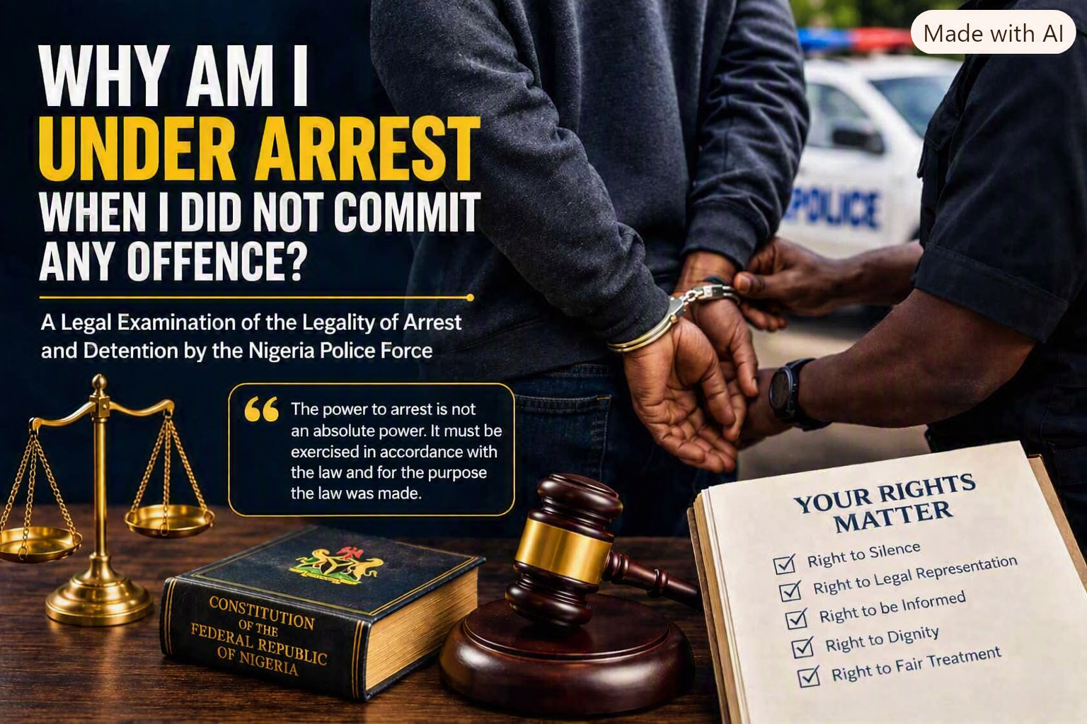 You are currently viewing WHY AM I UNDER ARREST WHEN I DID NOT COMMIT ANY OFFENCE?